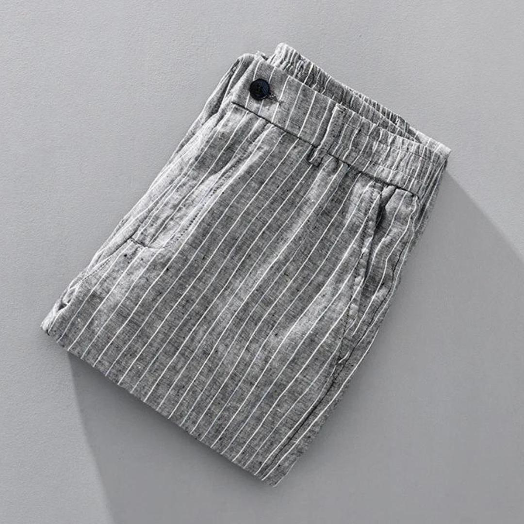 Tailored Striped Linen - Trousers