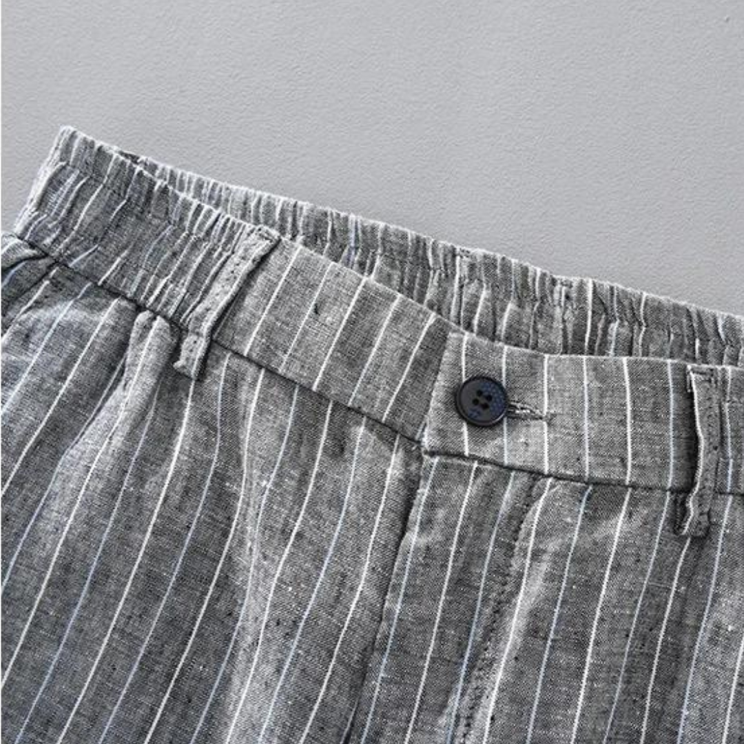 Tailored Striped Linen - Trousers