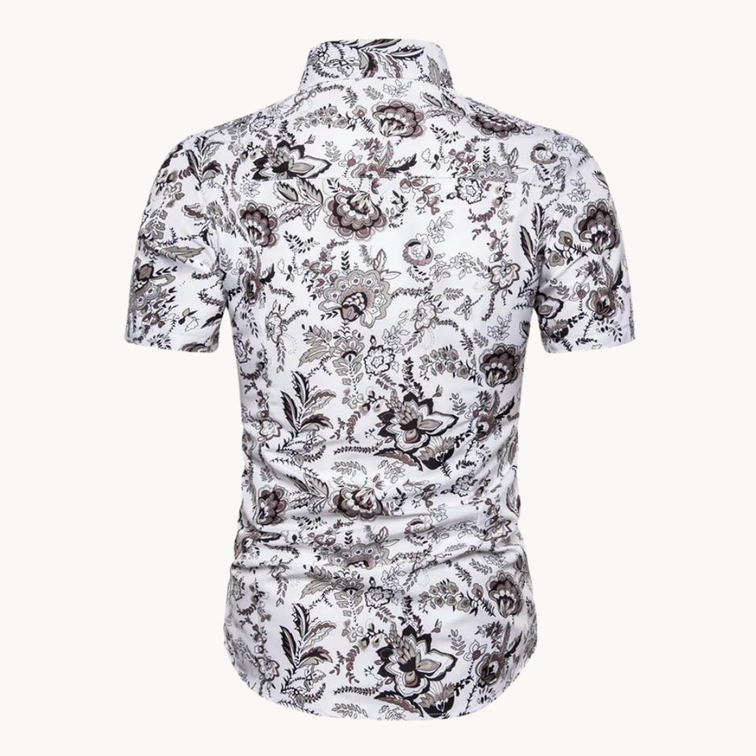 Floral Print Short Sleeve - Polo Shirt