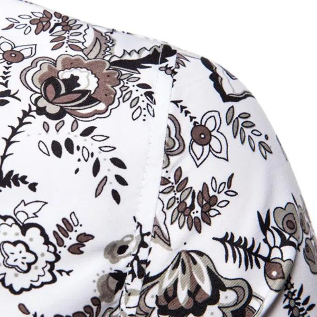 Floral Print Short Sleeve - Polo Shirt