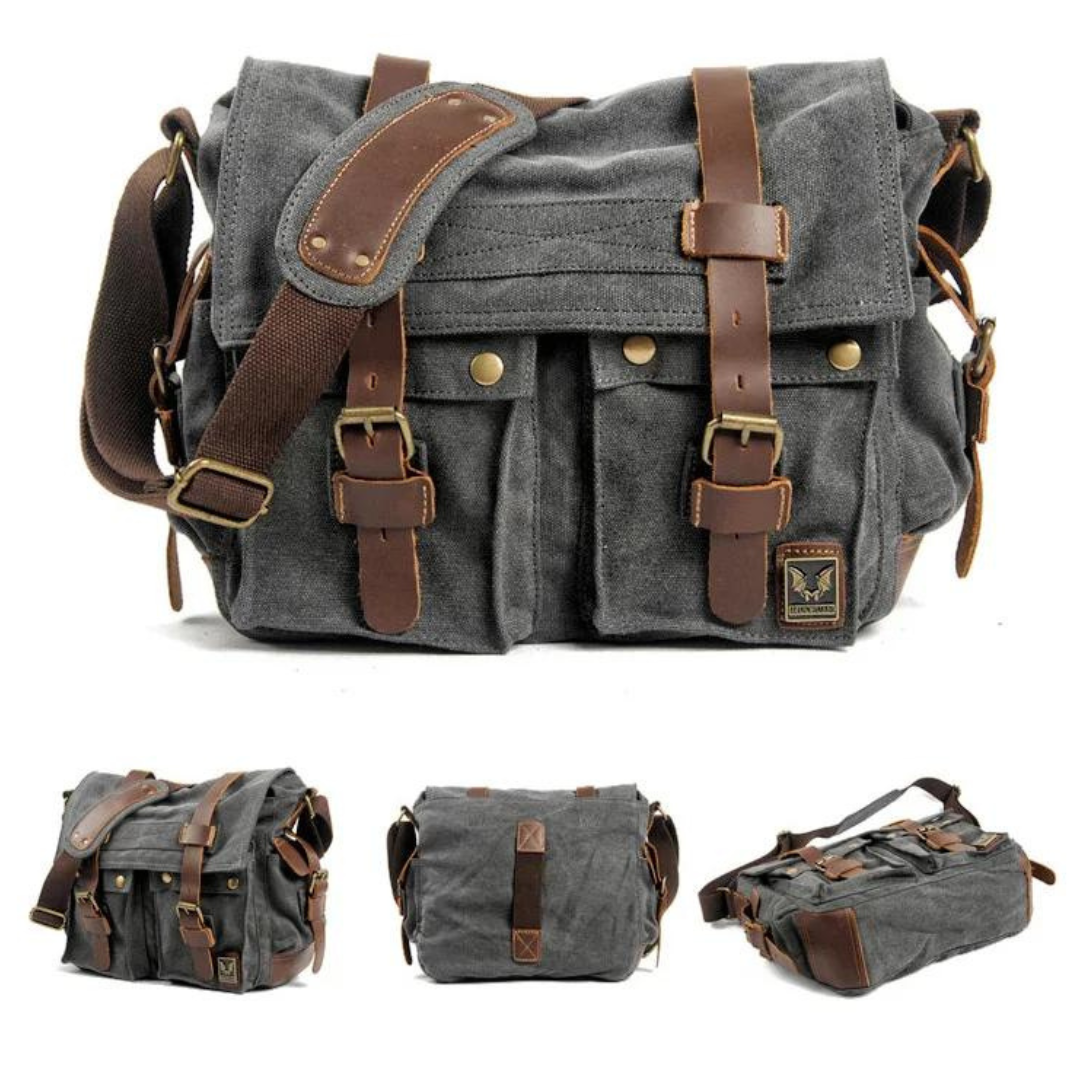 Canvas With Leather Trim - Bag