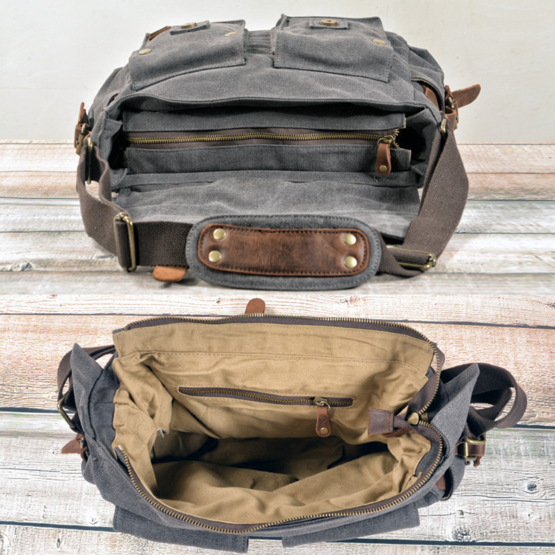 Canvas With Leather Trim - Bag
