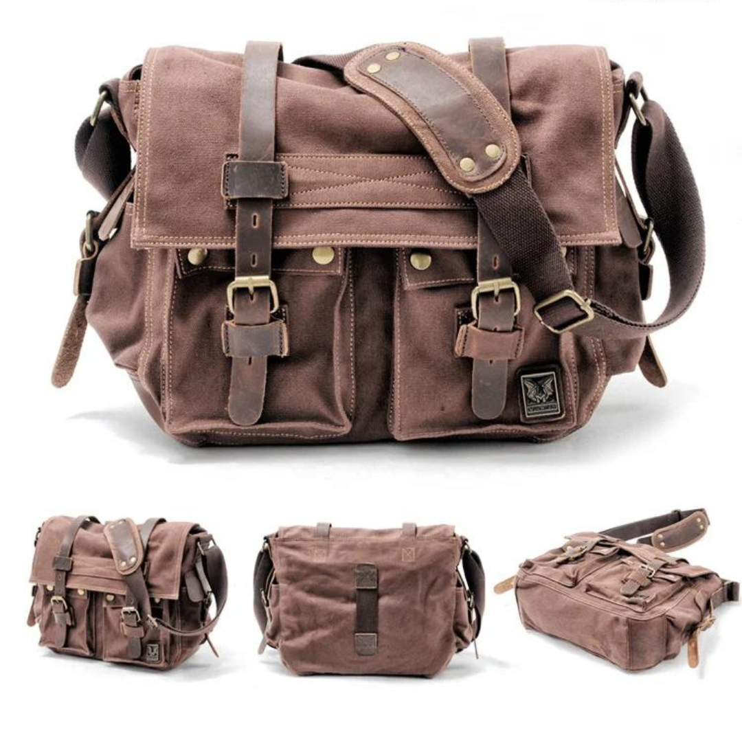 Canvas With Leather Trim - Bag
