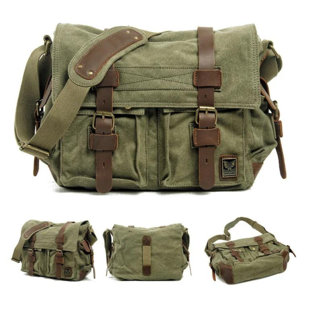 Canvas With Leather Trim - Bag