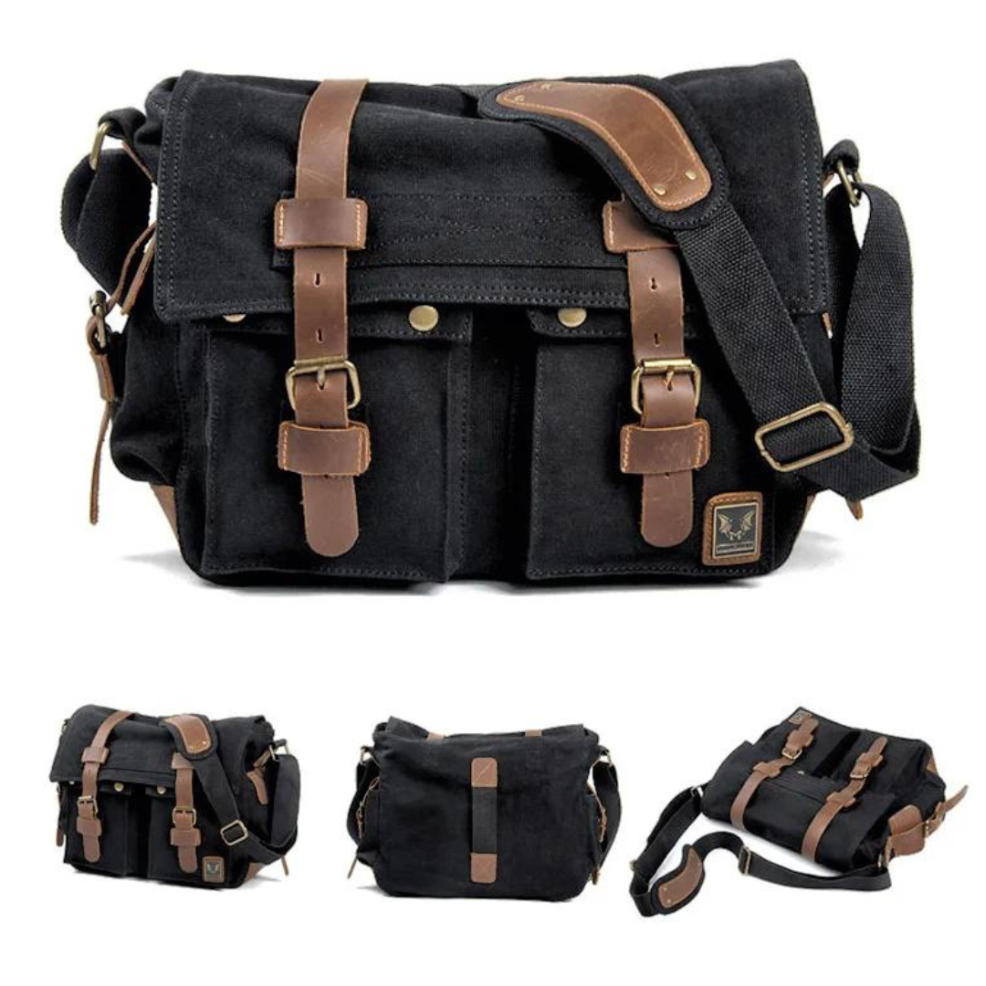 Canvas With Leather Trim - Bag