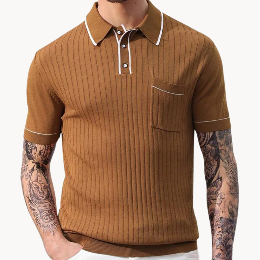 Vintage Ribbed Knit - Polo Shirt
