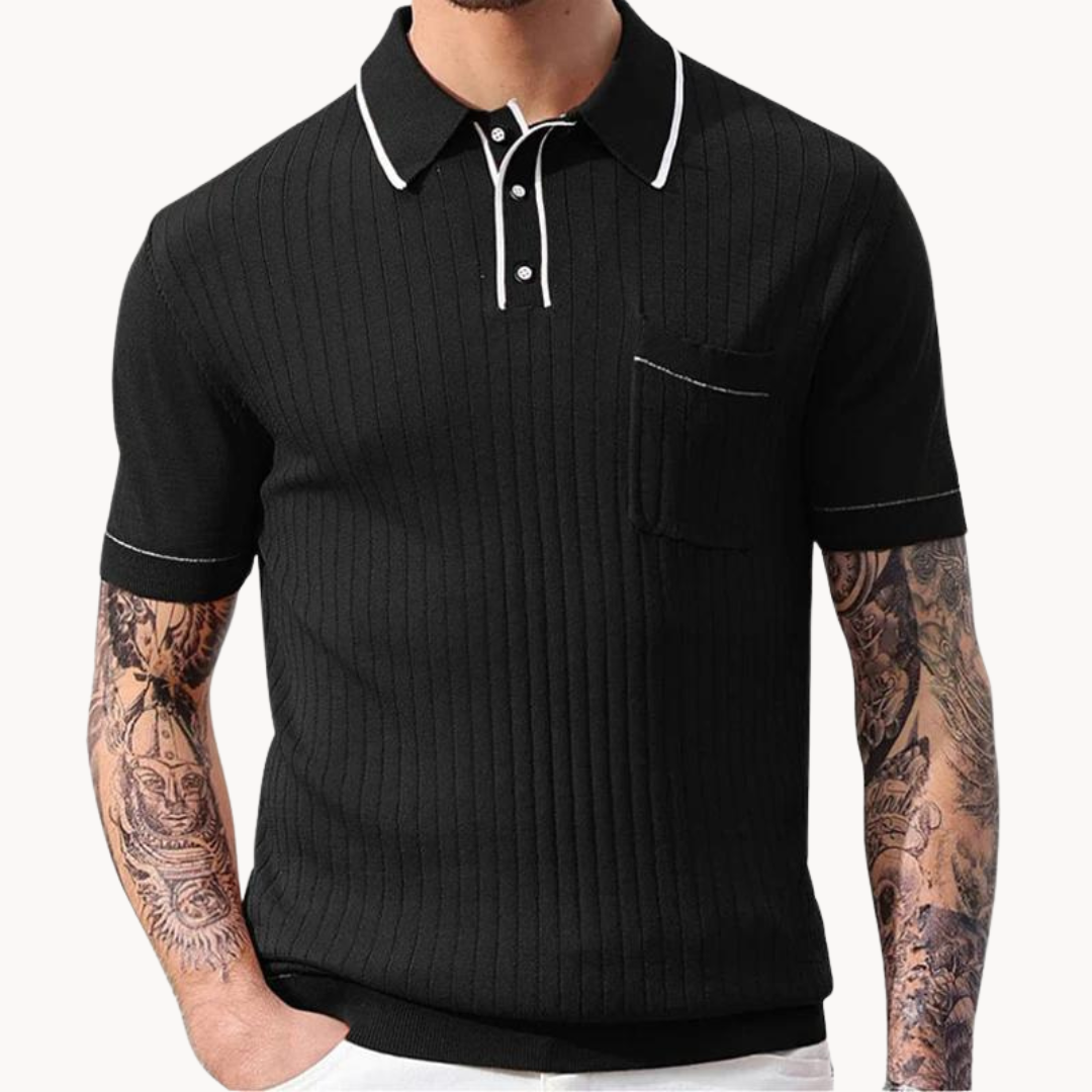 Vintage Ribbed Knit - Polo Shirt