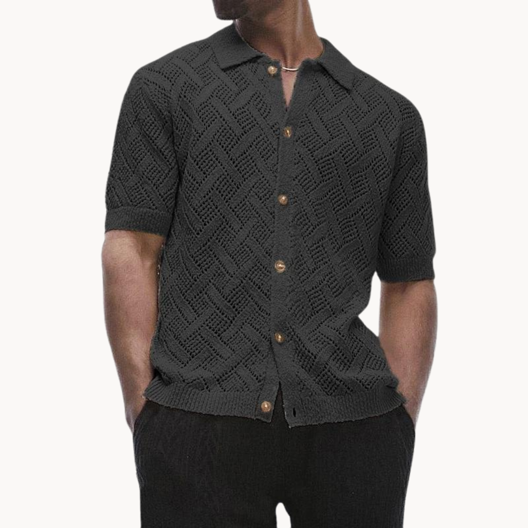 Polo Collar Knit - Cardigan