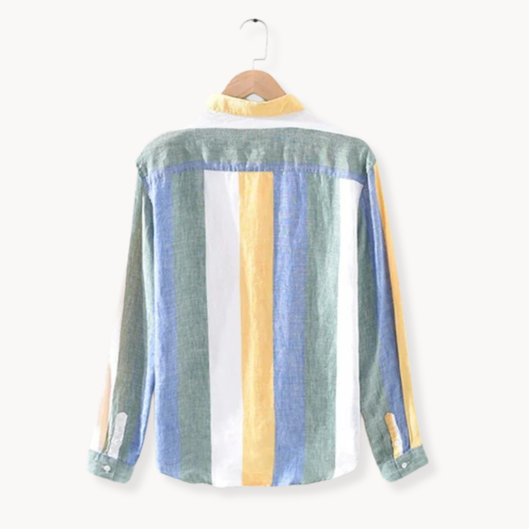 Seascape Stripe Linen Button-Down - Shirt