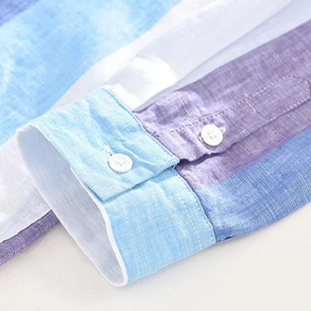 Seascape Stripe Linen Button-Down - Shirt