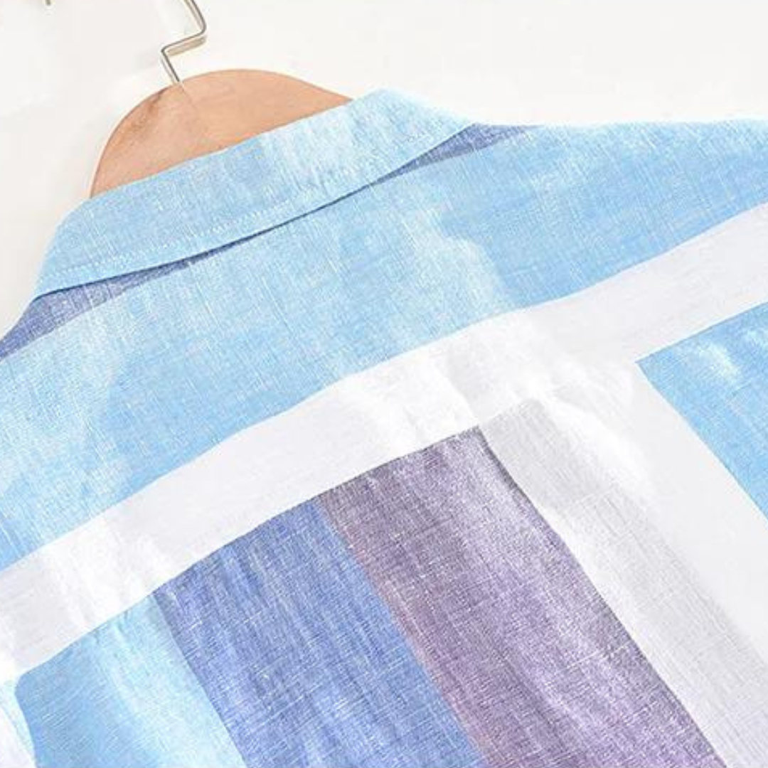 Seascape Stripe Linen Button-Down - Shirt
