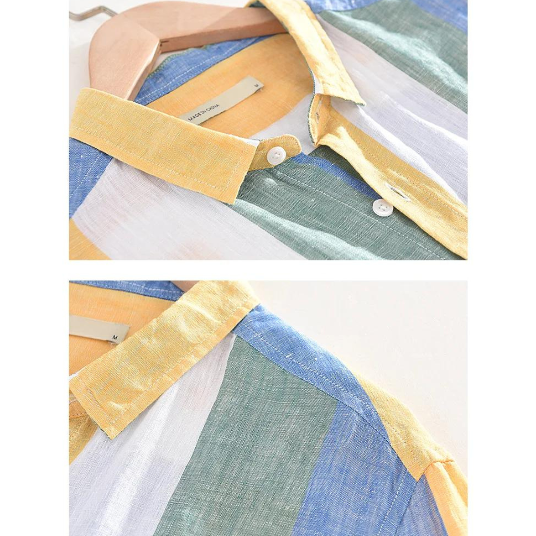 Seascape Stripe Linen Button-Down - Shirt