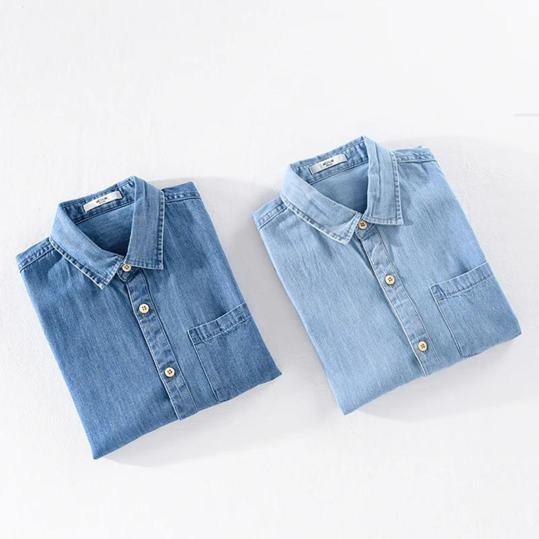 Indigo Denim Point Collar - Shirt