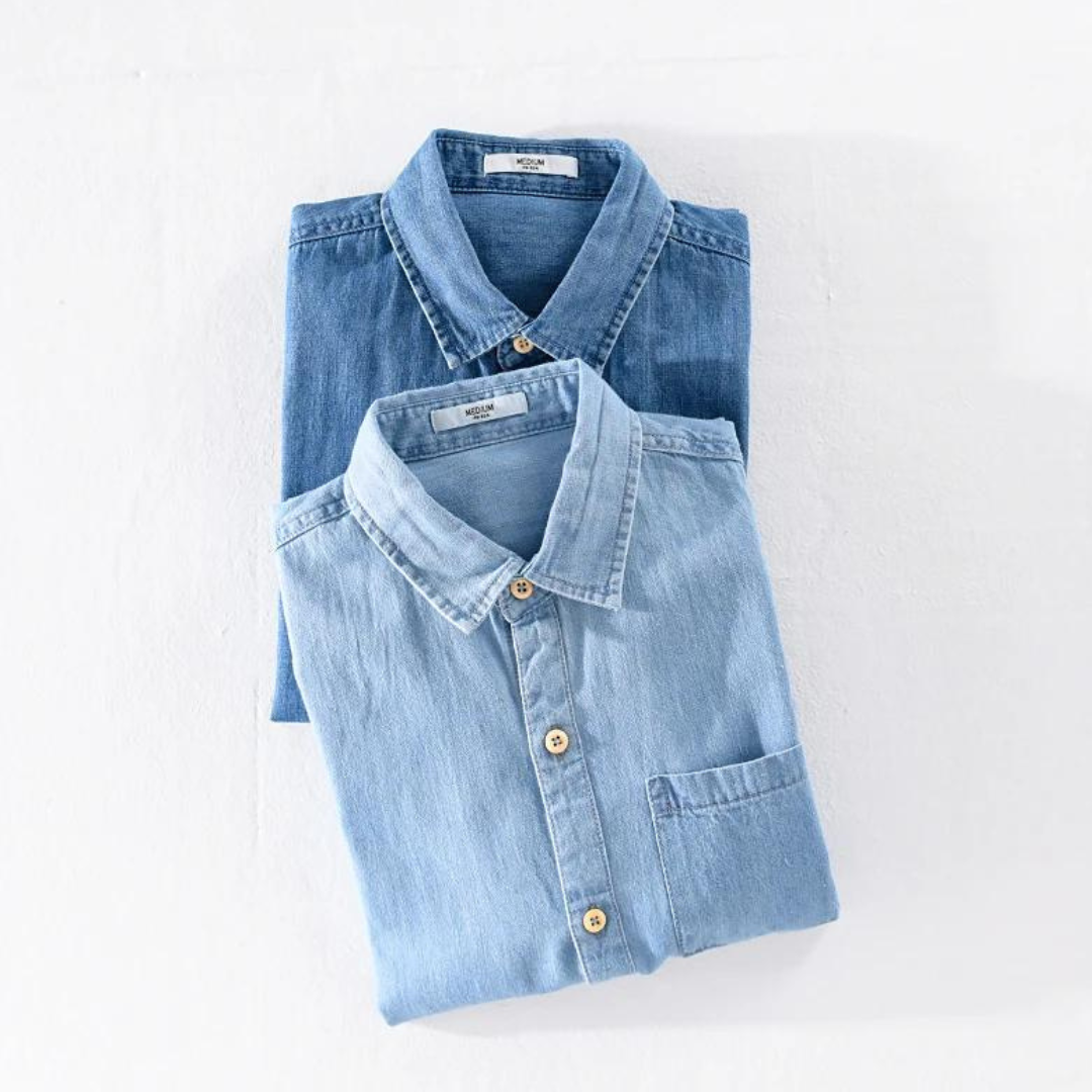 Indigo Denim Point Collar - Shirt