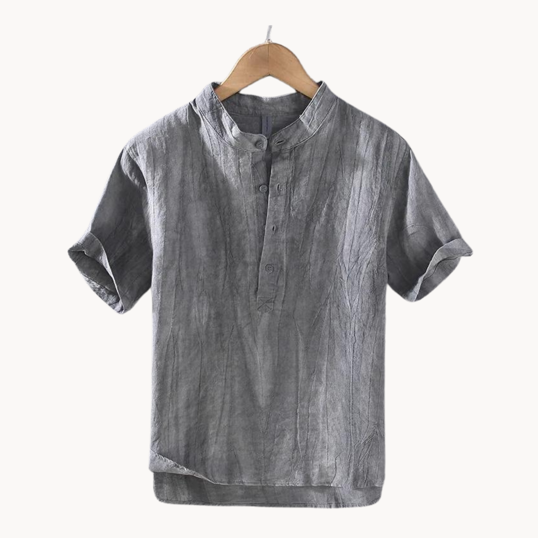 Ocean Blue Pure Linen Button-Down - Shirt