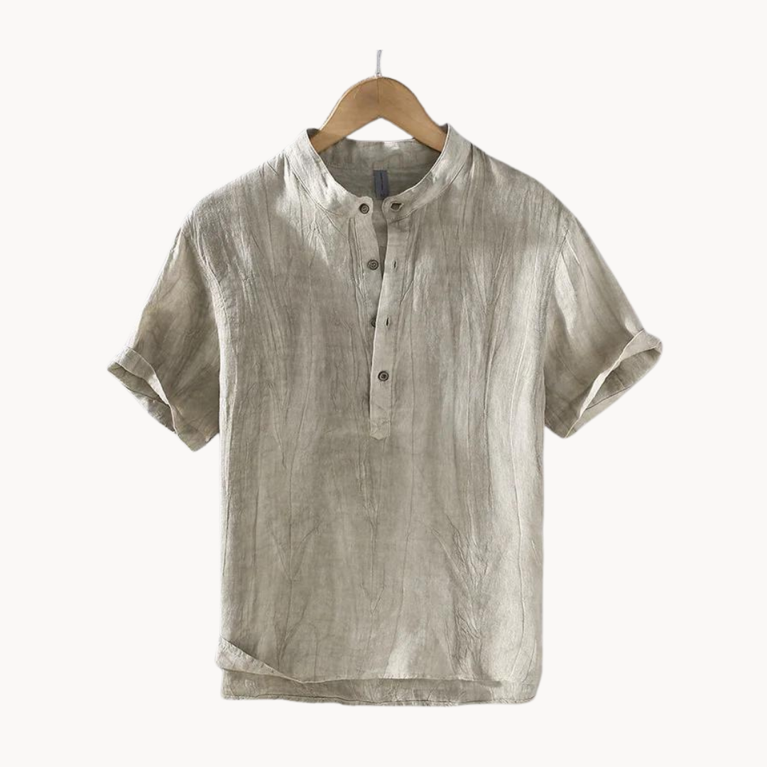 Ocean Blue Pure Linen Button-Down - Shirt