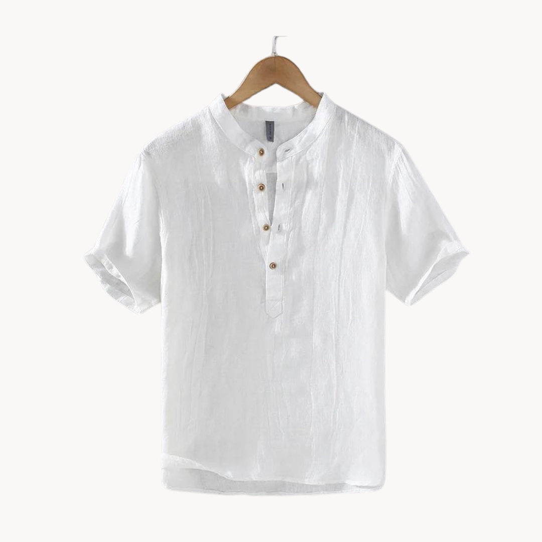 Ocean Blue Pure Linen Button-Down - Shirt