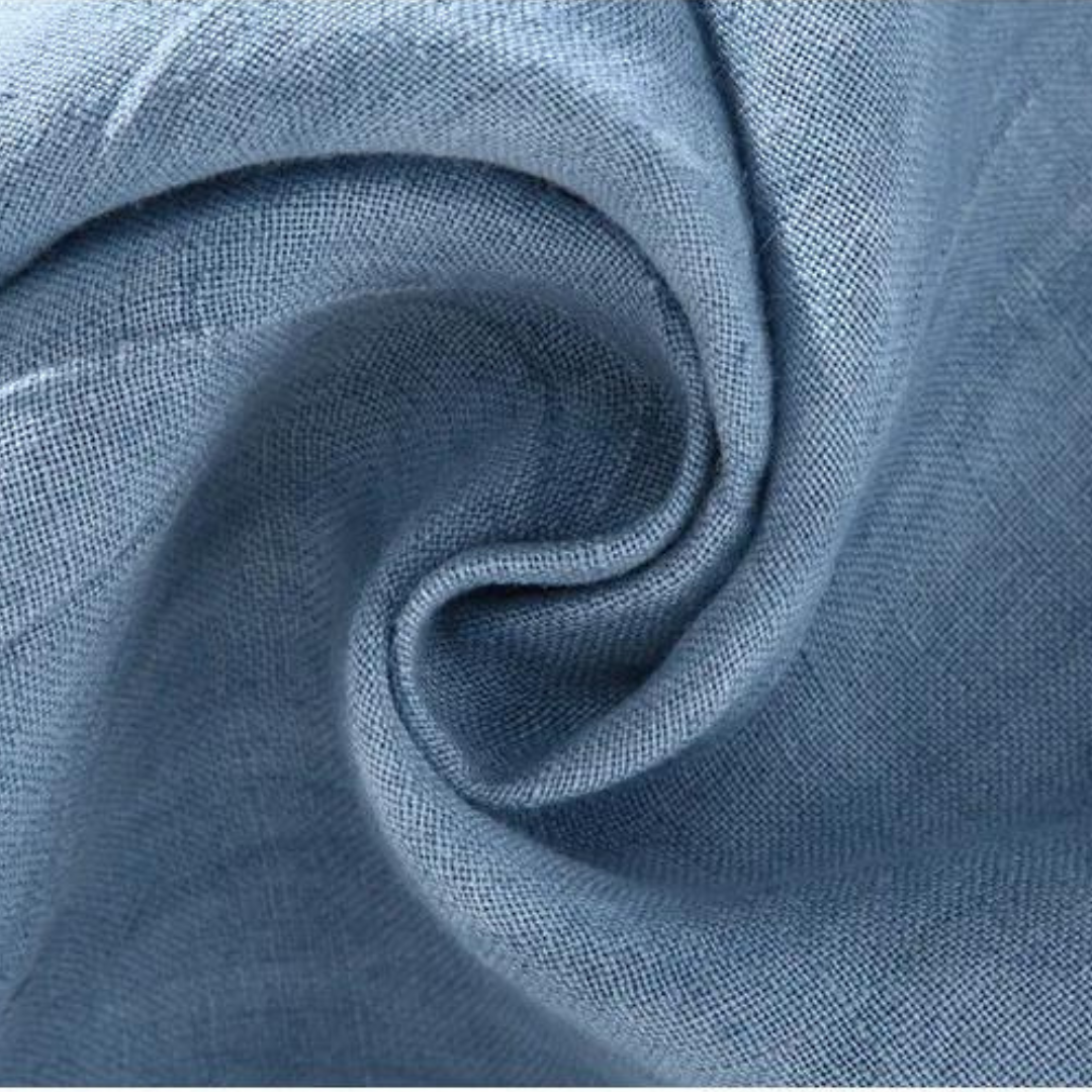 Ocean Blue Pure Linen Button-Down - Shirt
