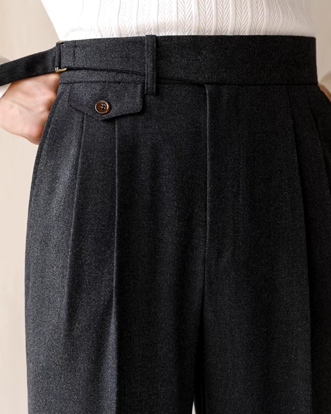 Tailored High-Waist Straight Leg - Trousers