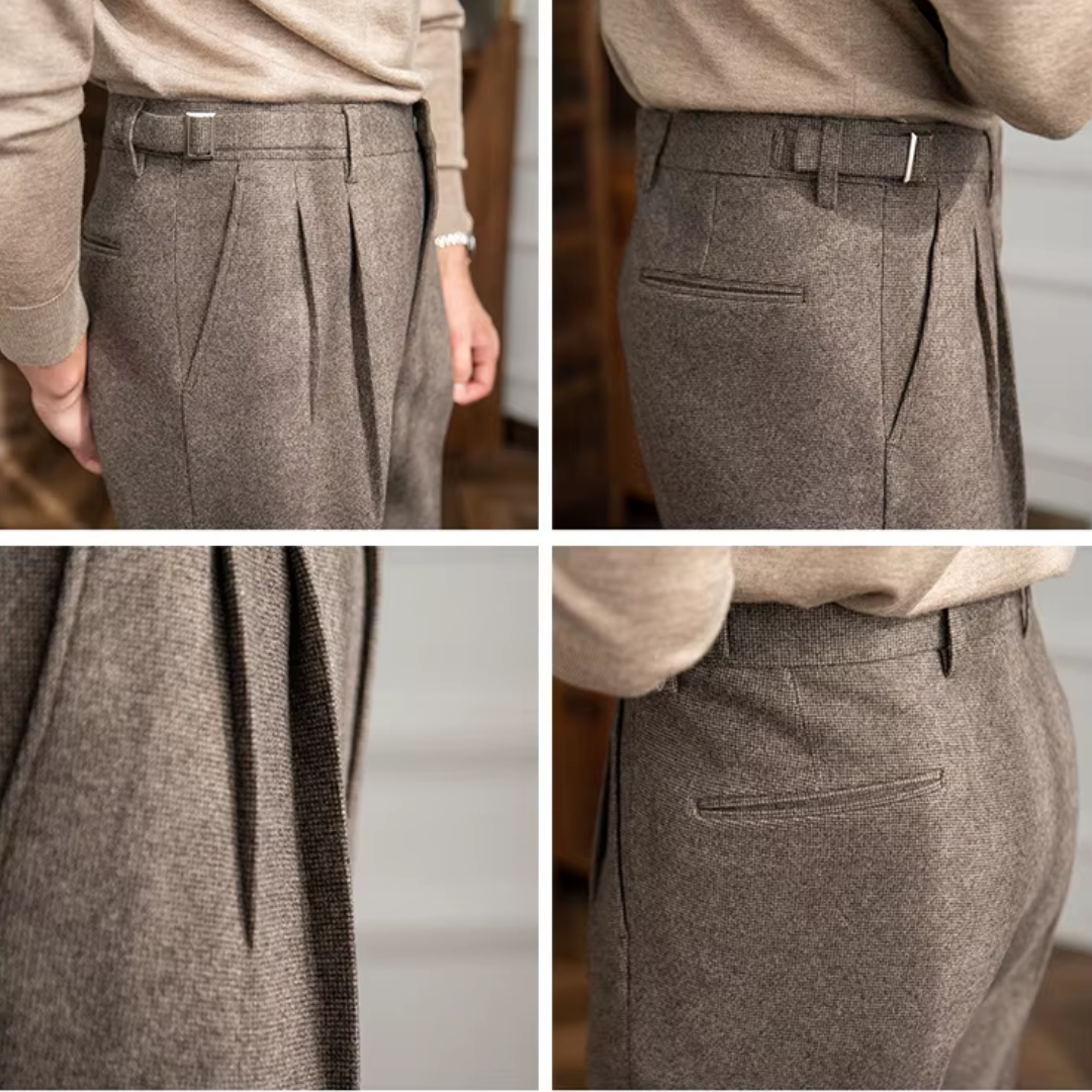 Crowned High-Waist Tailored - Trousers
