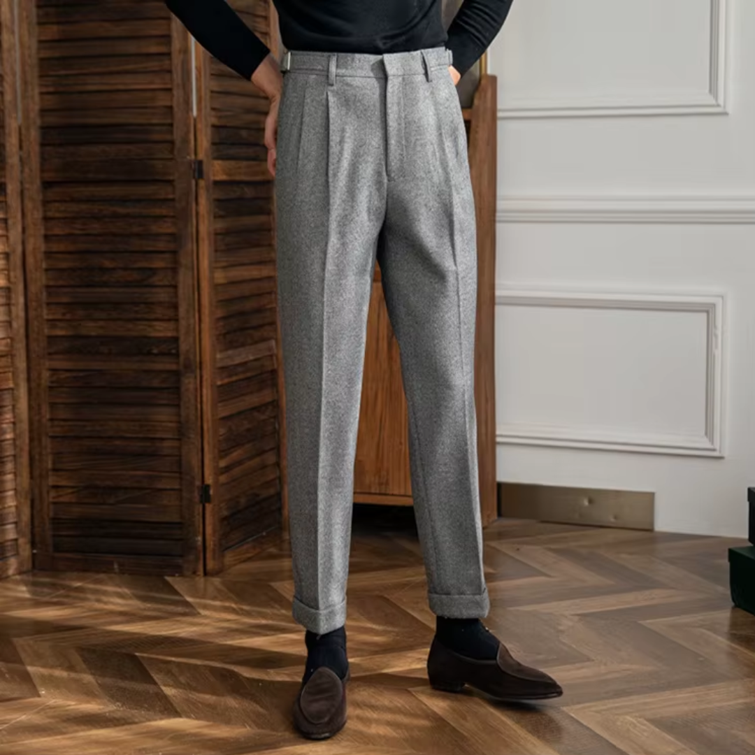 Crowned High-Waist Tailored - Trousers