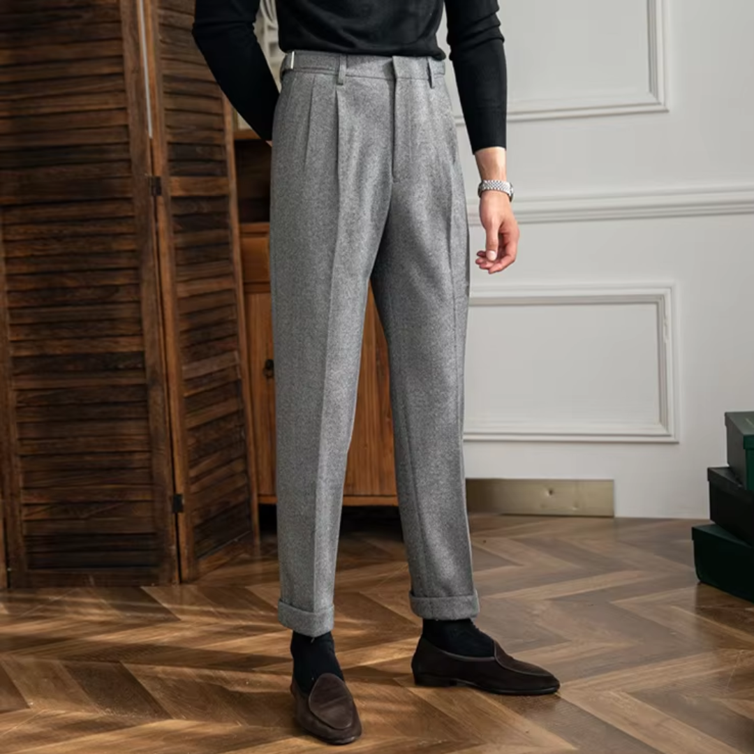 Crowned High-Waist Tailored - Trousers