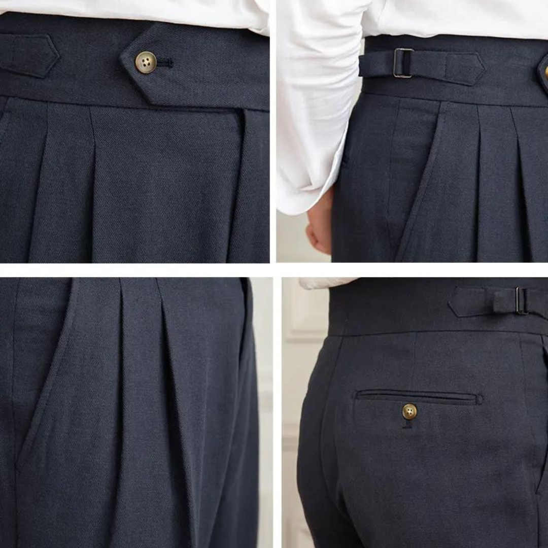 Linen-Cotton - Pleated Trouser