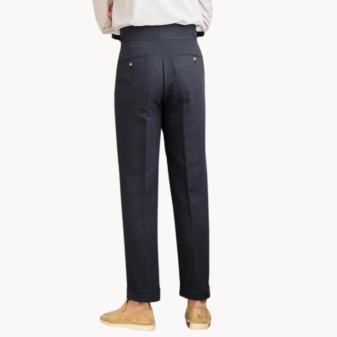 Linen-Cotton - Pleated Trouser