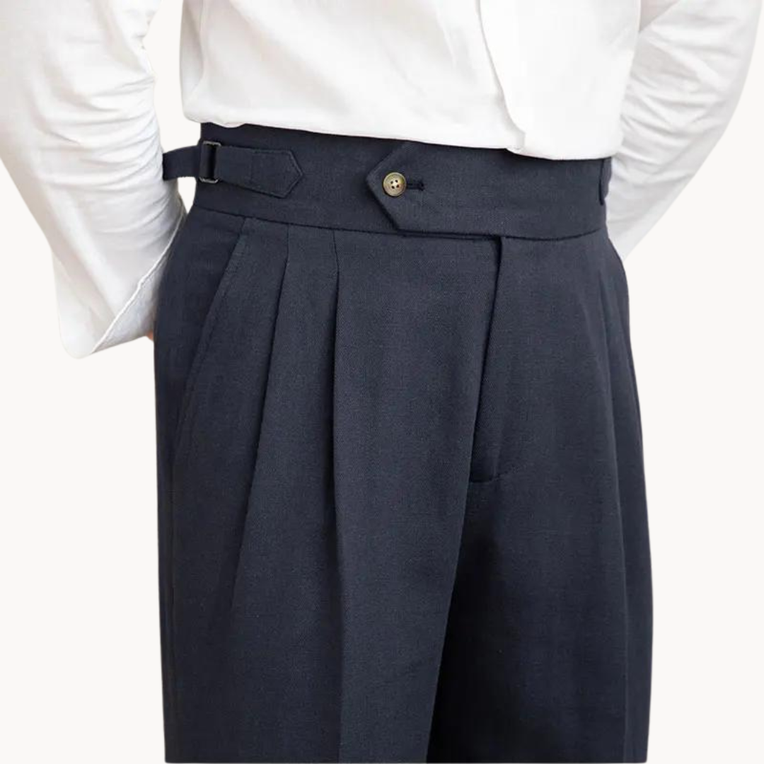Linen-Cotton - Pleated Trouser