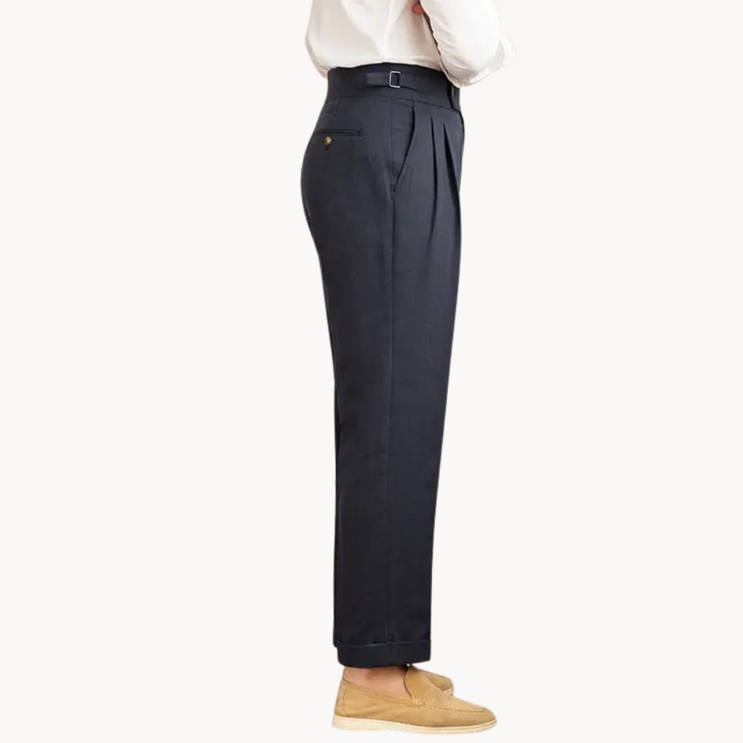 Linen-Cotton - Pleated Trouser