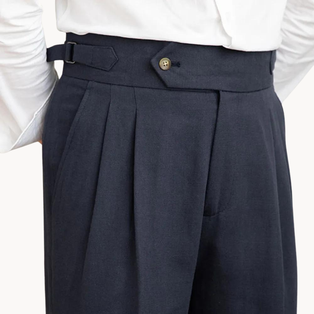 Linen-Cotton - Pleated Trouser