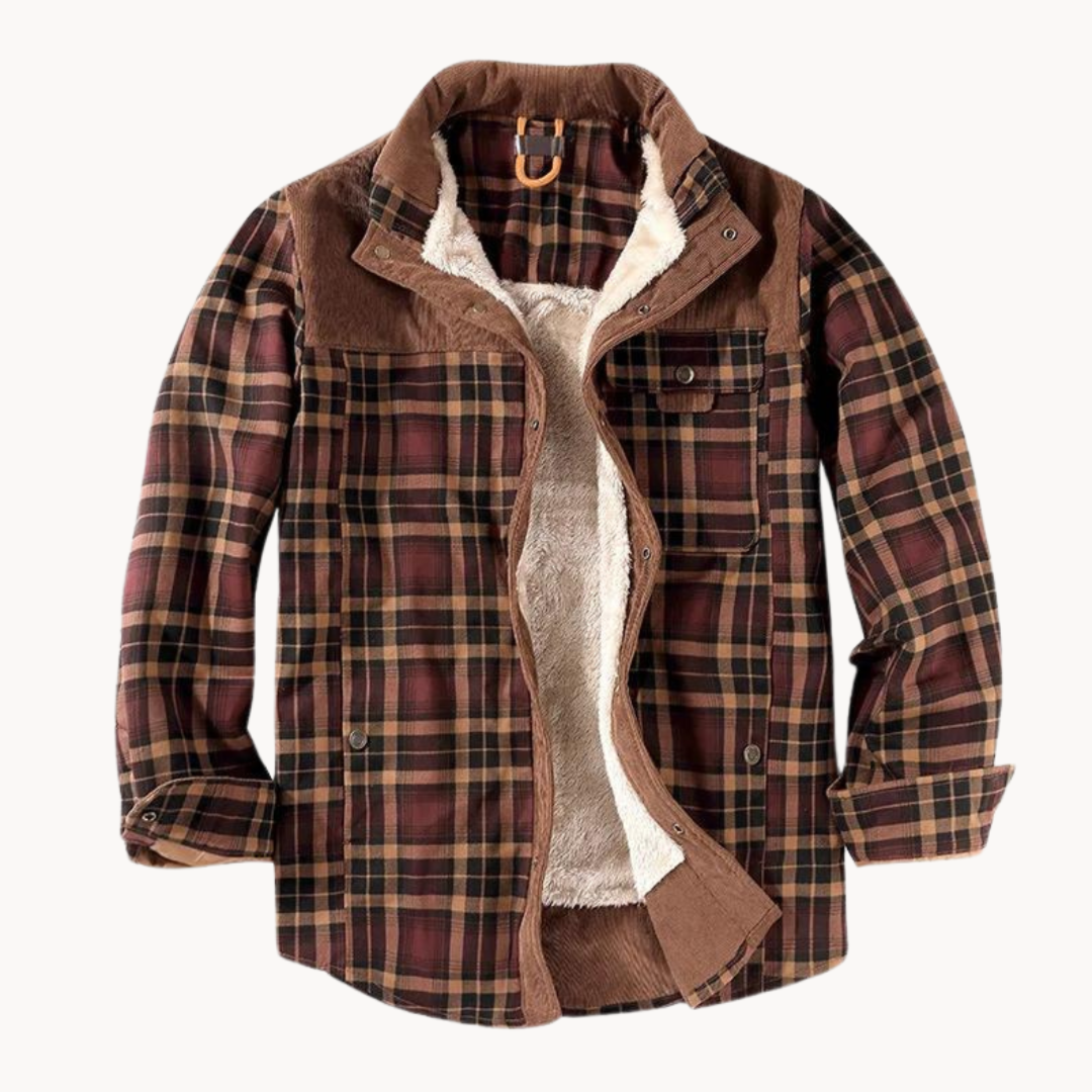 Fleece-Lined Plaid Button-Up - Shirt