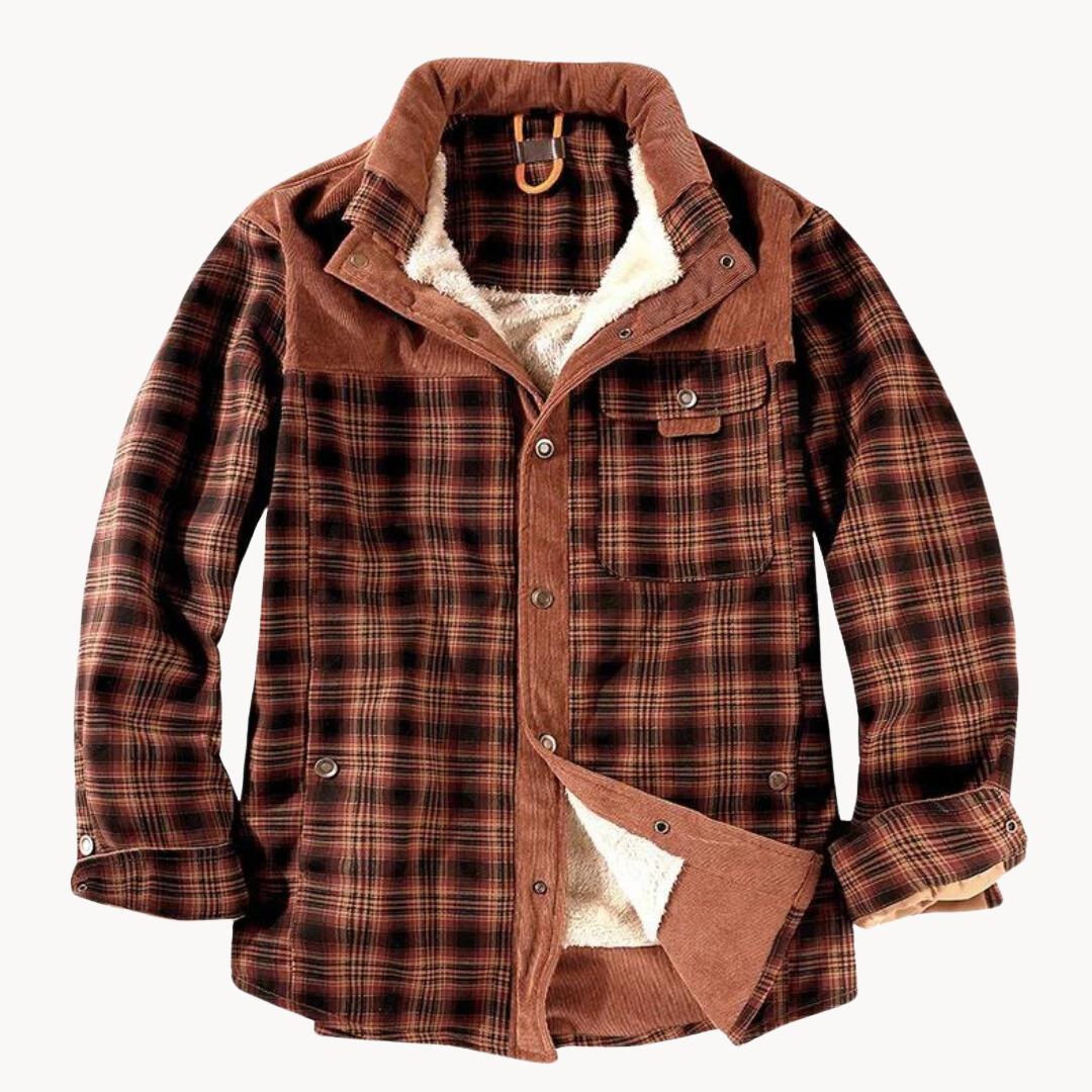 Fleece-Lined Plaid Button-Up - Shirt