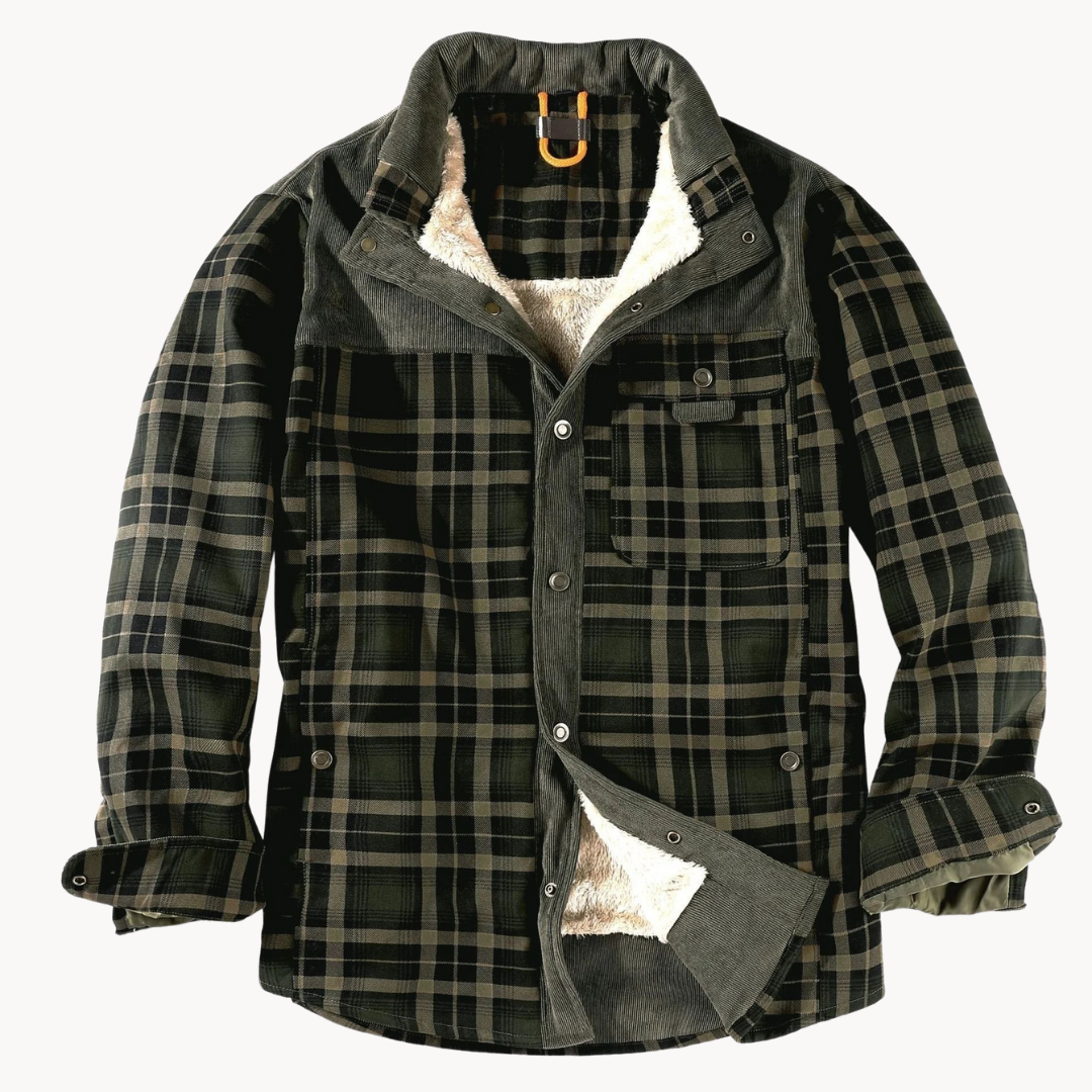 Fleece-Lined Plaid Button-Up - Shirt