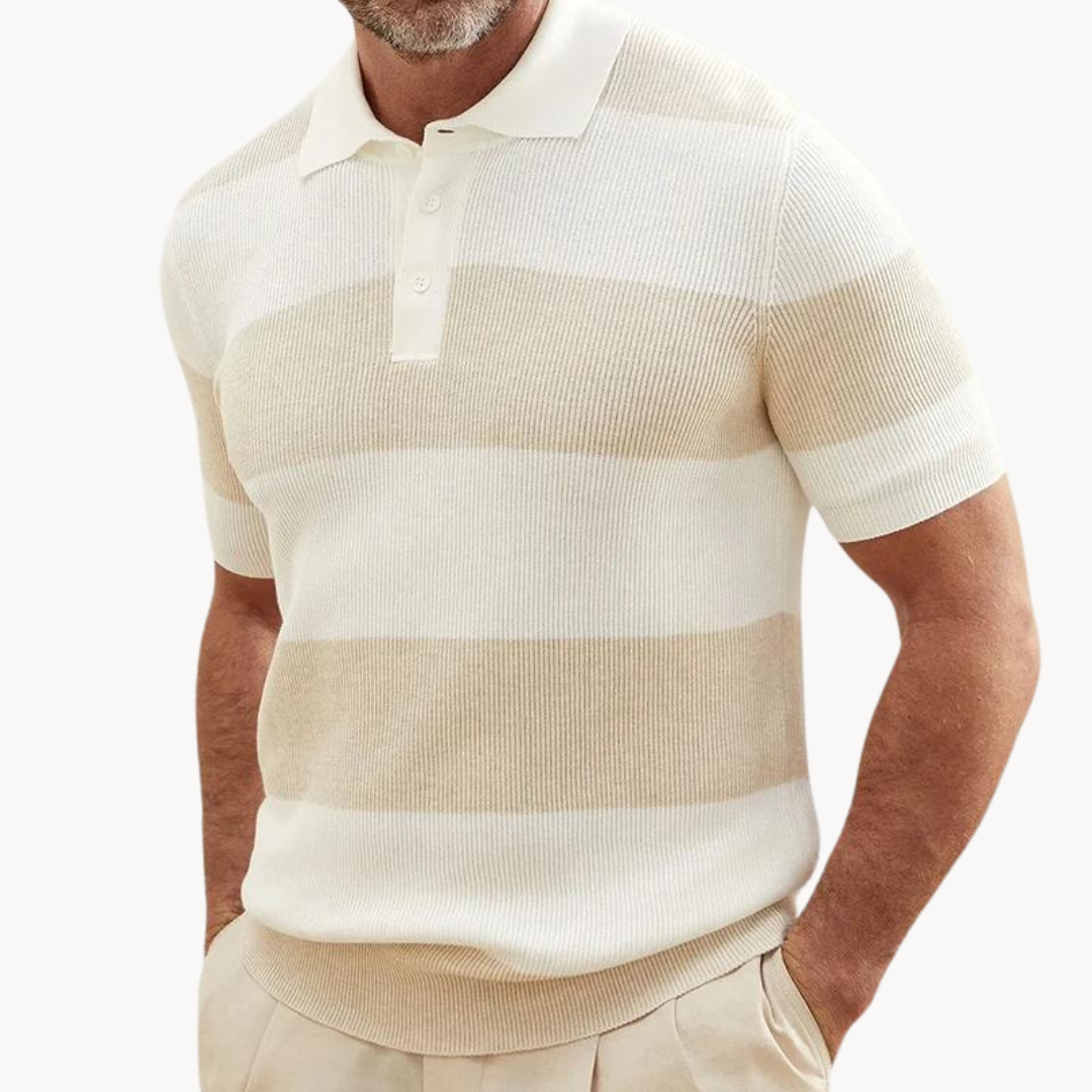 Striped Damask Knit - Polo