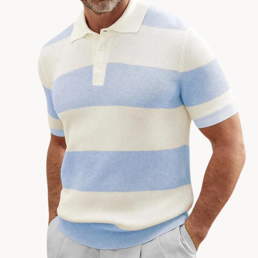 Striped Damask Knit - Polo