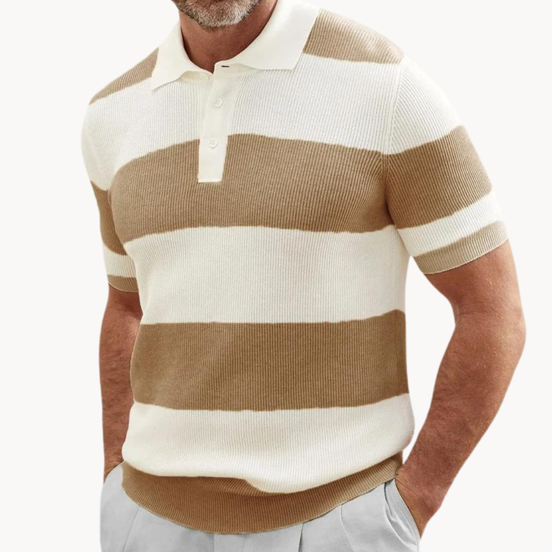 Striped Damask Knit - Polo