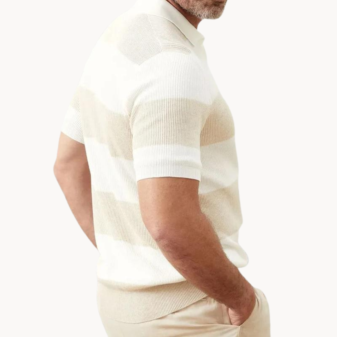 Striped Damask Knit - Polo