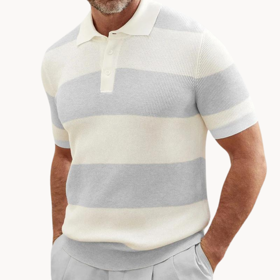 Striped Damask Knit - Polo