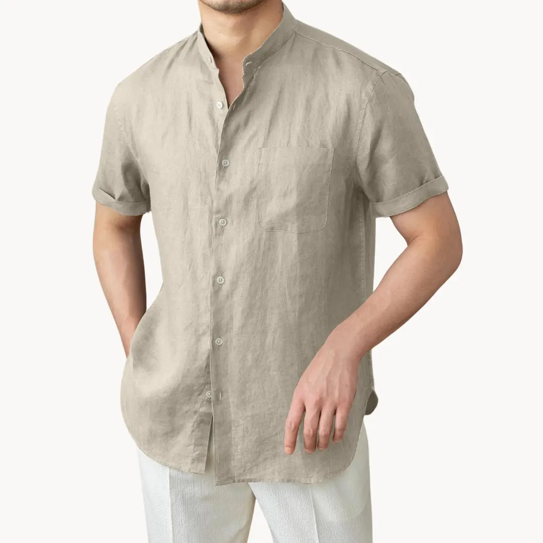 Band Collar Button-Front - Shirt CASA LARO
