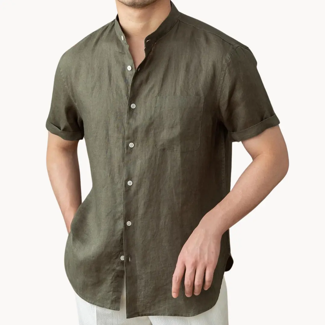 Band Collar Button-Front - Shirt CASA LARO