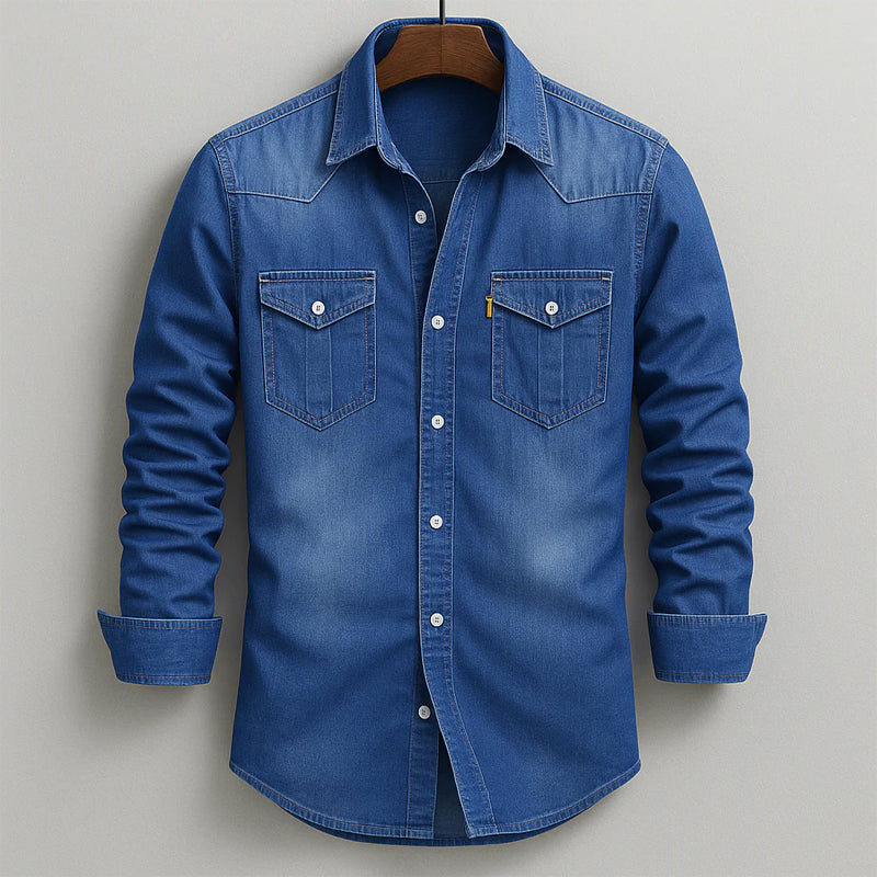 Classic Washed Denim Button-Up - Shirt