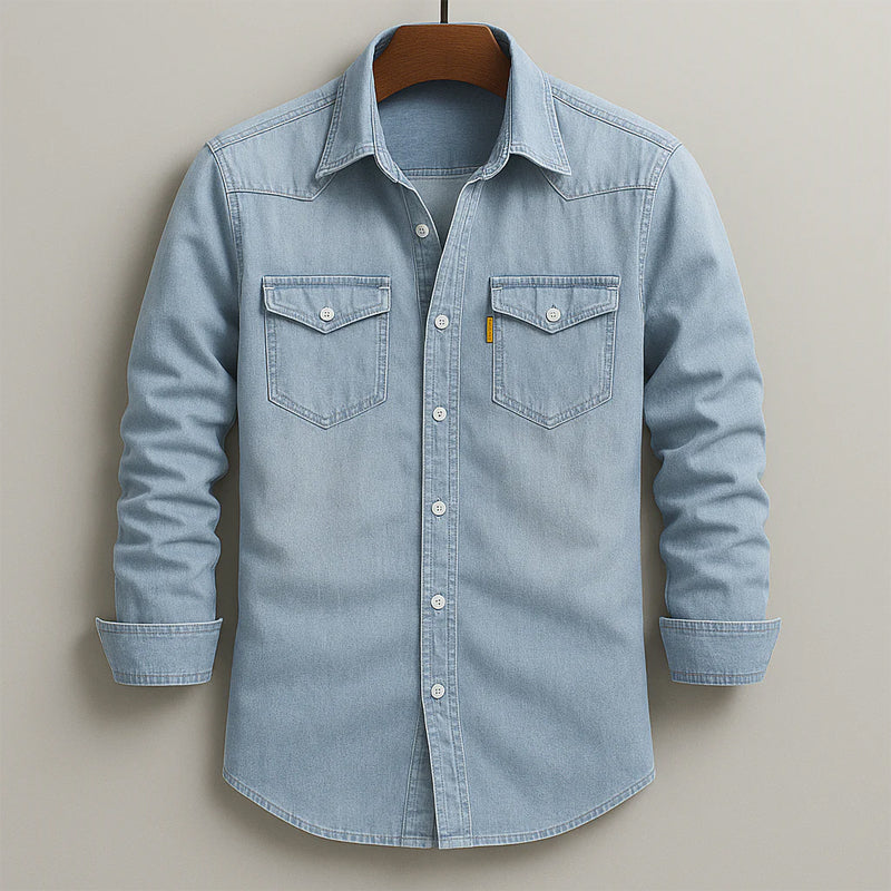 Classic Washed Denim Button-Up - Shirt