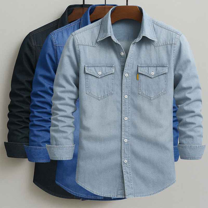 Classic Washed Denim Button-Up - Shirt