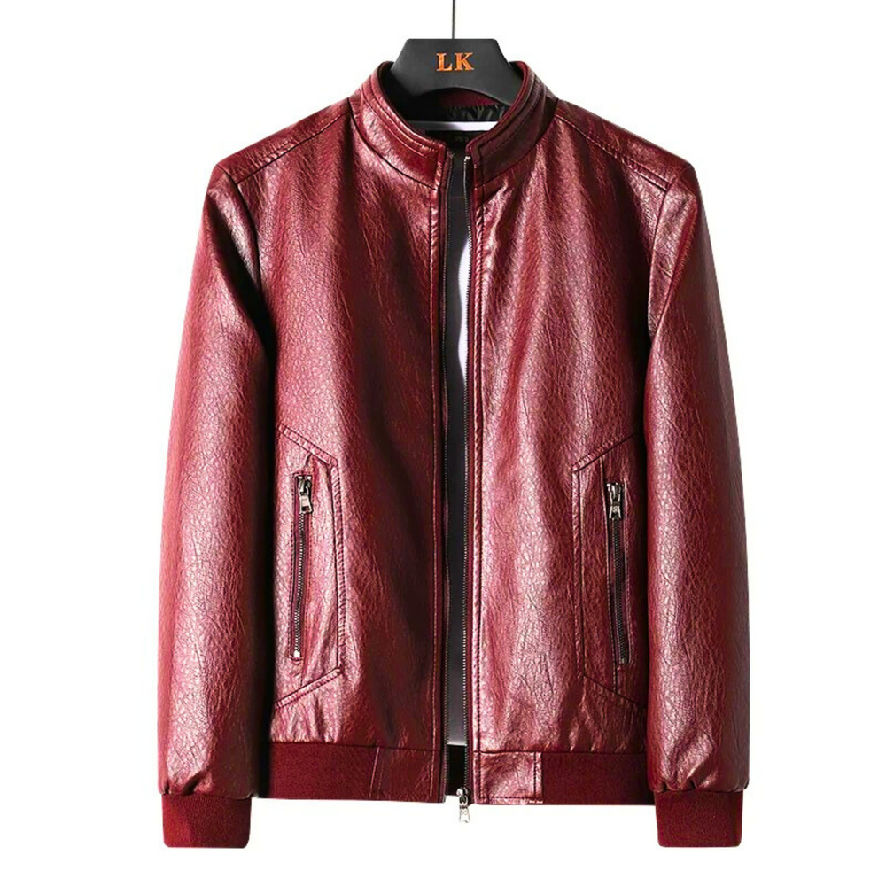 Black Biker Slim-Fit - Leather Jacket CASA LARO MEN