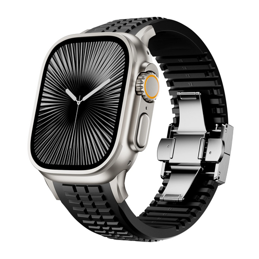 Black Silicone Sport Replacement - Watch Band CASA LARO MEN