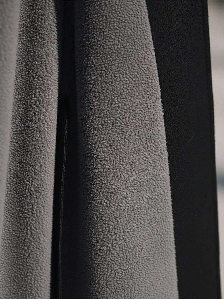 Black Wool with Wide Faux Fur Collar - Women's Wool Coat CASA LARO