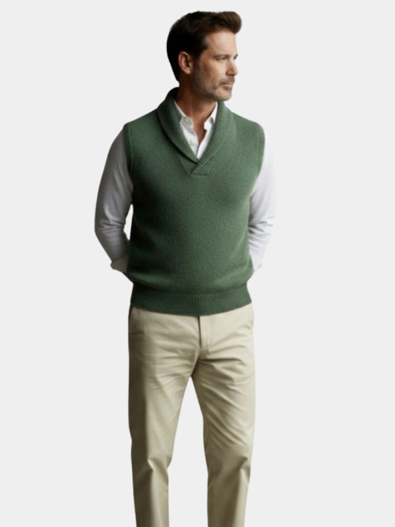 British Knit Vest Waistcoat - Casa  Laro CASA LARO