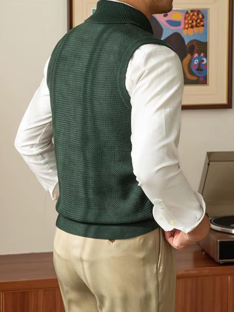 British Knit Vest Waistcoat - Casa  Laro CASA LARO