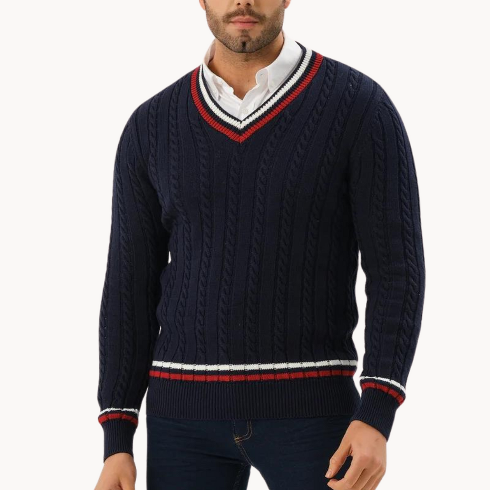 Burnt Sienna Ribbed Crewneck - Sweater CASA LARO MEN